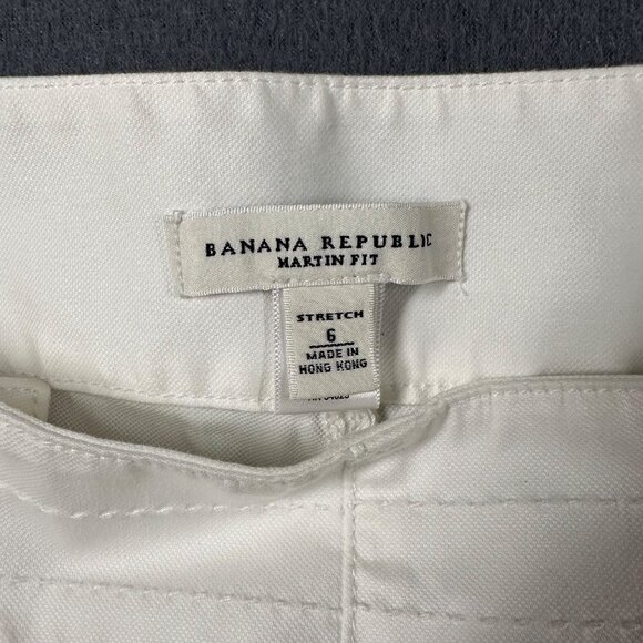 Banana Republic Womens 6 Martin Fit White Wide Leg Pants Buttons *Stains - Picture 7 of 16